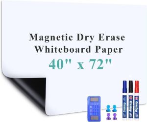 Lot of (2) Warasee Magnetic Whiteboard Paper, 40" x 72" 