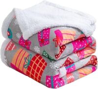 Christmas Sherpa Throw Blanket, 65" x 90"&nbsp;