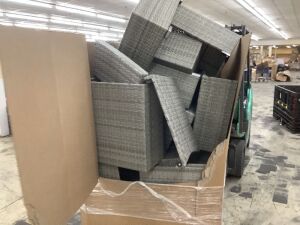 Pallet of BCP Wicker Sectional Pieces