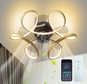 VIOAOEAFA Ceiling Fan with Light, APP Remote 6 Speeds 3 Colors Dimmable