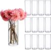 Doubay 12 Pack Cylinder Glass Vases 10" Tall 