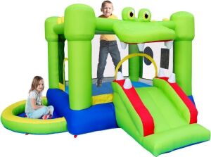 Inflatable Bounce House with Slide and Ball Pit, with Blower