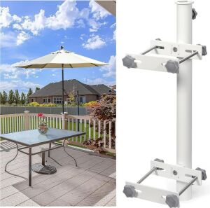 HAINAWANG Stainless Steel Non-Slip Patio Umbrella Holder for Metal & Wood Railing 