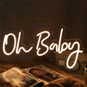 Oh Baby Neon Sign, Warm White, 23.5X11.8 inches 