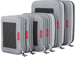 LeanTravel Compression Packing Cubes for Travel Organizers with Double Zipper, 6 Pack 