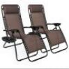 Set of 2 Adjustable Zero Gravity Patio Chair Recliners w/ Cup Holders&nbsp;
