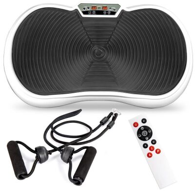 Vibration Plate Exercise Machine Full Body Fitness Platform w/ Bands 