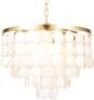 ALICE HOUSE 18.2" White Shell Chandeliers, Brushed Brass Finish, 4 Light Modern Pendant Light&nbsp;