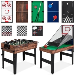 13-in-1 Combo Game Table Set w/ Ping Pong, Foosball, Basketball, Air Hockey 