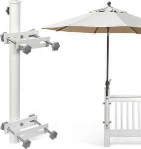 Walrkaur Heavy Duty Stainless Steel Deck Umbrella Mount, Suitable for Horizontal or Vertical Railing Post, Max Span 6 in