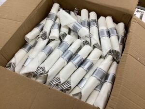 Box of Wrapped Plastic Silverware 