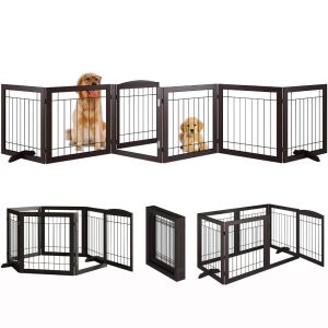 Vantas Wooden Folding Pet Gate 120" Wide, 24" Tall 