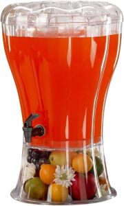 3.5 Gallon Plastic Beverage Dispenser Dispenser with Stand, Spigot, Ice Cone