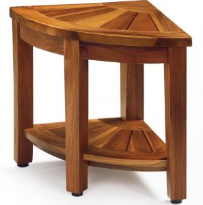 TEAKMAMA Teak Shower Corner Stool 