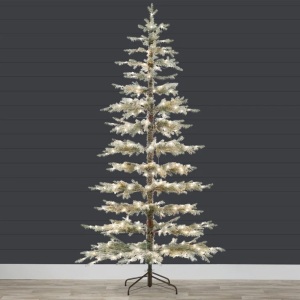 Pre-Lit Sparse Flocked Christmas Tree w/ 2-in-1 LEDs, Cordless Connection 7.5ft