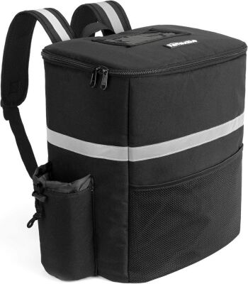 Homevative Thermal Insulated Food Delivery Backpack w/Cup Holders, Pocket and Receipt Window