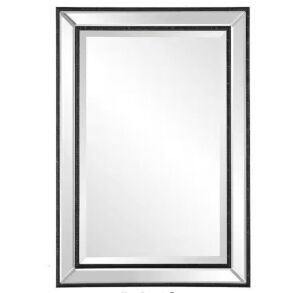 Home Decorators Collection 22 in. W x 32 in. H Rectangular Polystyrene Framed Wall Bathroom Vanity Mirror in Black