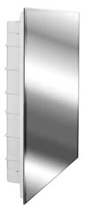 Glacier Bay Spacecab 16 in. W x 26 in. H Rectangular Frameless Recessed Medicine Cabinet with Polished Edge Mirror and 6-Shelves