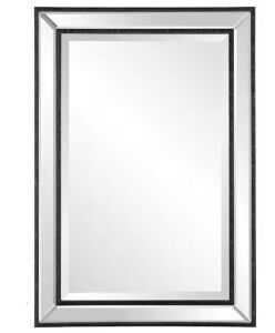 Home Decorators Collection 22 in. W x 32 in. H Rectangular Polystyrene Framed Wall Bathroom Vanity Mirror in Black