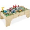 52.75"(L) x 19"(W) x 4.75"(H)&nbsp;35-Piece Train Table, Large Multipurpose Playset w/ Reversible Table Top
