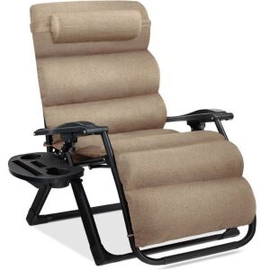 Oversized Zero Gravity Chair, Folding Outdoor Recliner w/ Removable Cushion 