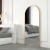 XKZG 65" x 22" Gold Arched Full Length Floor Mirror 