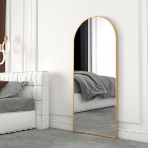 XKZG 65" x 22" Gold Arched Full Length Floor Mirror 