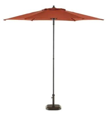 StyleWell 7.5 ft. Steel Market Outdoor Patio Umbrella in Chili Red