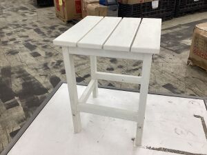 MASON White Poly Outdoor Adirondack Side Table