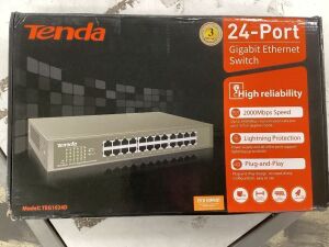 Tenda 24-Port Gigabit Switch, Unmanaged Desktop Network Hub, Fan-less Metal Design, Plug & Play, Traffic Optimization