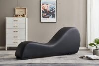 Faux Leather Yoga Chaise Lounge Chair, Black&nbsp;