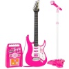Kids Electric Guitar Toy Play Set w/ 6 Songs, Microphone, Amp  Guitar: 9.5"(L) x 1"(W) x 27.25"(H) Amp: 7.5"(L) x 2.5"(W) x 10.25"(H) Mic: 8"(L) Mic Stand: 22" - 37"(H)