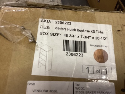 Printers hutch bookcase