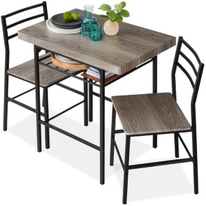 3-Piece Modern Square Dining Set w/ Storage Rack 31.5"(L) x 20.75"(W) x 30.5"(H)