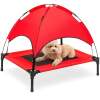 Elevated Cooling Dog Bed, Outdoor Pet Cot w/ Canopy, Carry Bag