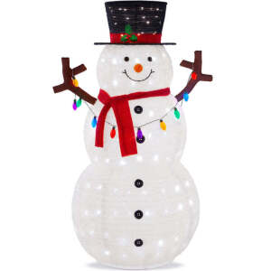 Lighted Pop-Up Snowman Outdoor Christmas Decoration w/ 200 LED Lights - 5ft