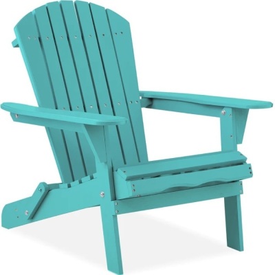 Folding Wooden Adirondack Chair, Accent Furniture w/ Natural Woodgrain  30.5"(L) x 28"(W) x 35"(H)