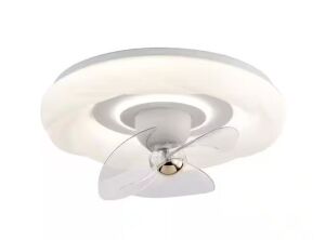 18.89 in. Integrated LED Indoor White 6-Speed Flush Mount Ceiling Fan Light with Remote