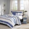 Madison Park Quilt Set Cottage Coastal Design, 6 Piece Set, All Season, King/Cal King