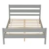 Full Bed with Headboard and Footboard, Grey