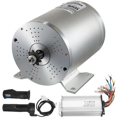 VEVOR 1800W Electric DC Motor Kit, 48V 4500rpm Brushless Motor with 33A High Speed Controller and Throttle Grip Kit - Broken Mount