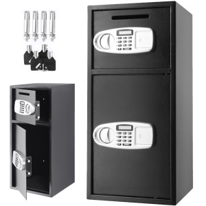 VEVOR Large Double Door Security Safe Box Steel Safe Box Strong Box with Digital Lock for Money Gun Jewelry Black. Appears New