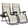 Set of 2 Adjustable Zero Gravity Patio Chair Recliners w/ Cup Holders  32.5"-61"(L) x 25"(W) x 33.5"-44"(H)
