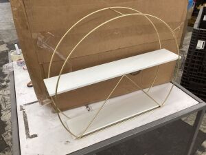 White/Gold Metal Decorative Shelf 