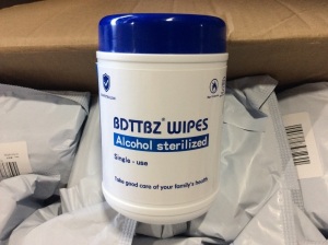 Lot of (80) BDTTBZ 75% Alcohol Wipes - New