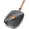 DRICKATE Grill Pan For Stove Tops With Lid, 11inch Nonstick Square Griddle Pan With Detachable Handle, Induction Steak Bacon Pan