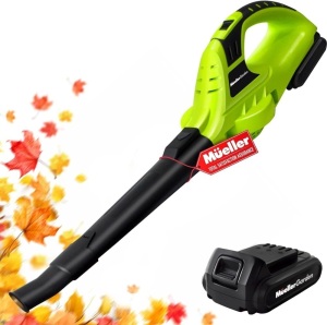 Mueller UltraStorm Cordless Leaf Blower, 20 V Powerful Motor, Electric Leaf Blower for Lawn Care, Battery Powered Leaf Blower Lightweight for Snow Blowing