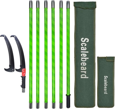 Scalebeard 21 Foot Pole Saws for Tree Trimming, Extendable Tree Trimmer Pruning Saw, Manual Branch Cutter Tree Pruner with Attachment Saw Blade