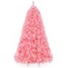 Pre-Lit Artificial Pink Christmas Tree w/ Incandescent Lights, Metal Stand 6ft