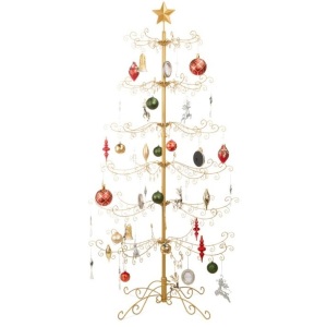 Wrought Iron Christmas Tree Ornament Display w/ Easy Assembly, Stand - 6ft 